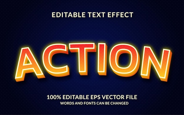 Action editable text effect