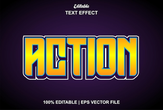 Action text effect with 3d style and editable