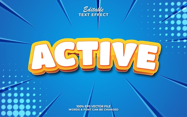 Active cartoon editable text effect