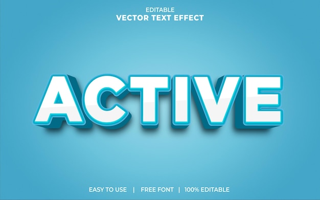 Active Editable 3D text effect with background