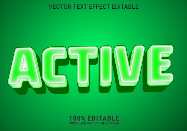 Active editable text effect vector