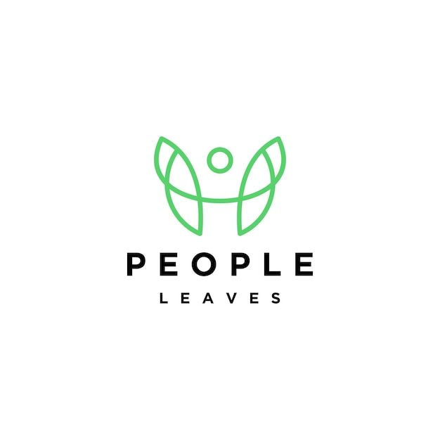 Active person with leaf logo icon design template