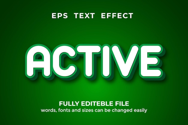 Active Text Effect 3d Style Editable Premium Vector