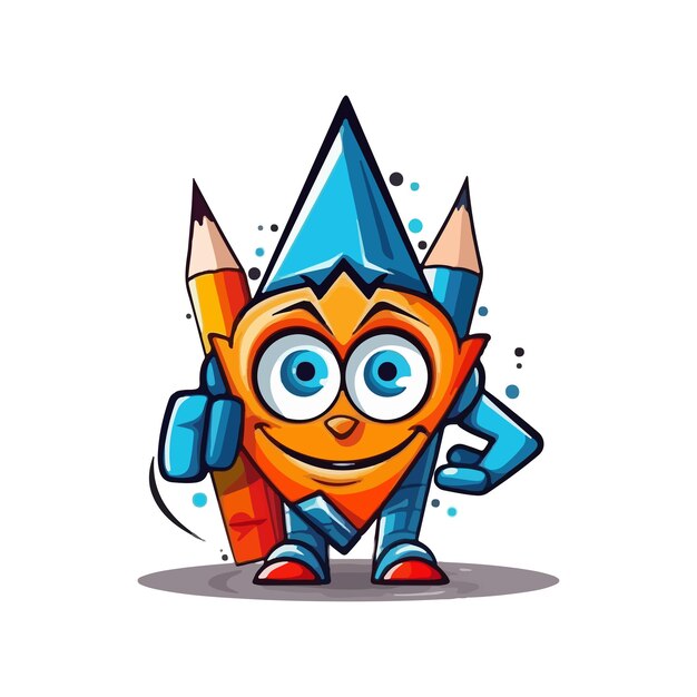 Vector activity ace ace with crayons and paper mascot logo