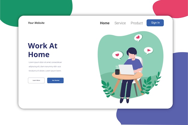 Activity At Home Landing Page Illustration Template Flat Design