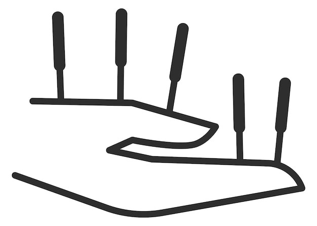 Acupuncture icon Human hands with needles Asian therapy