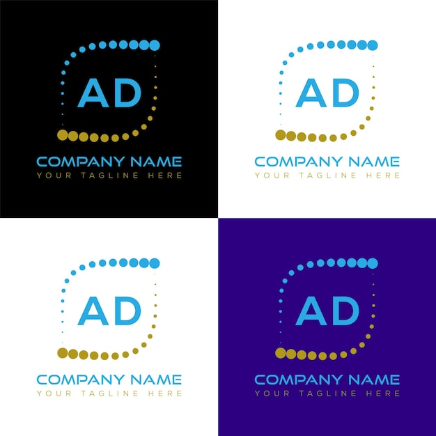 AD initial modern logo design vector icon template