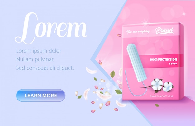 Ad  with Hygienic Tampon for Landing Page