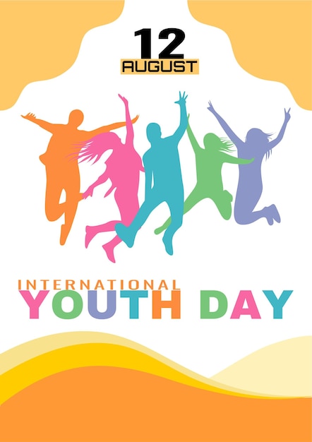 Vector an ad for a young boy with the words international youth day on the cover