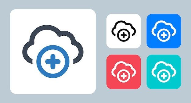 Add Cloud icon vector illustration line outline icons