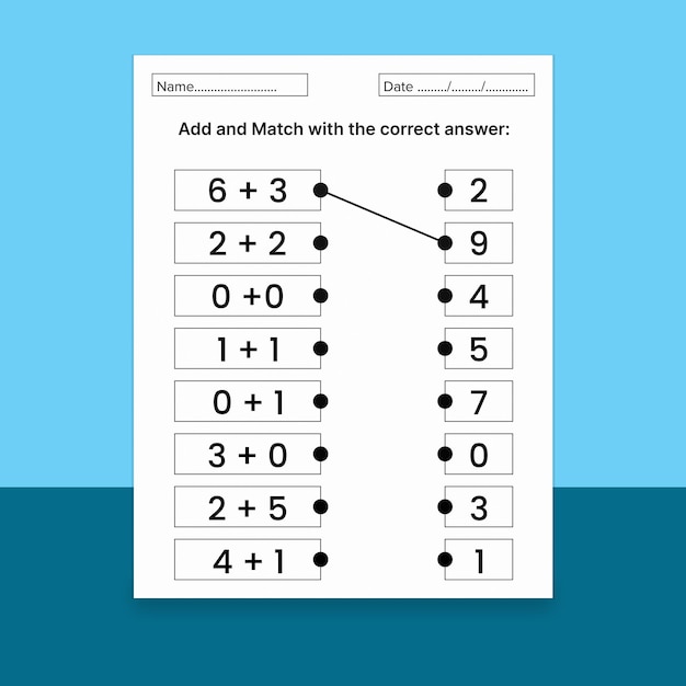 Vector add and match activity book for kids