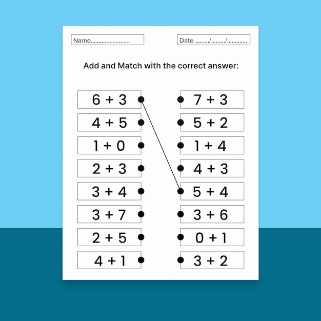 Add and Match Activity Book for Kids