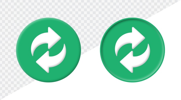 Add recycle recycling icon in circle button 3d refresh repeat symbol web buttons ui interface icons