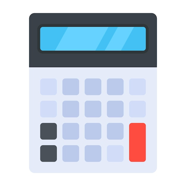 Adding device, flat icon of a calculator 