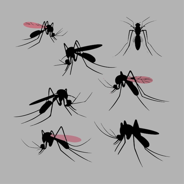 Vector ades mosquito icon flat graphic design