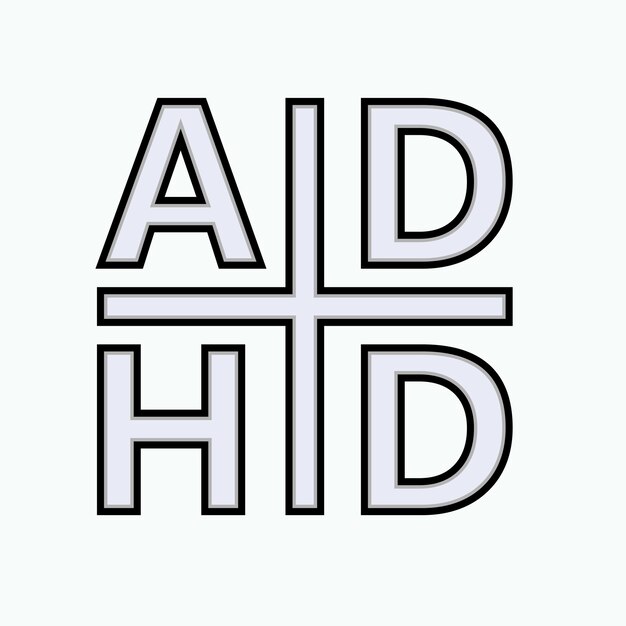 Vector adhd icon attention deficit hyperactivity disorder symbol