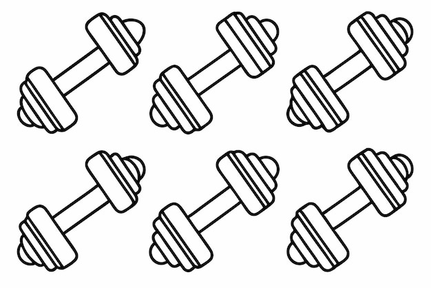 Adjustable Dumbbells Art Art Simple Line Illustration Techniques