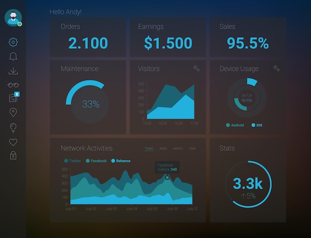 Vector admin app dashboard