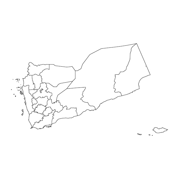 Administrative divisions of Yemen Vector illustration