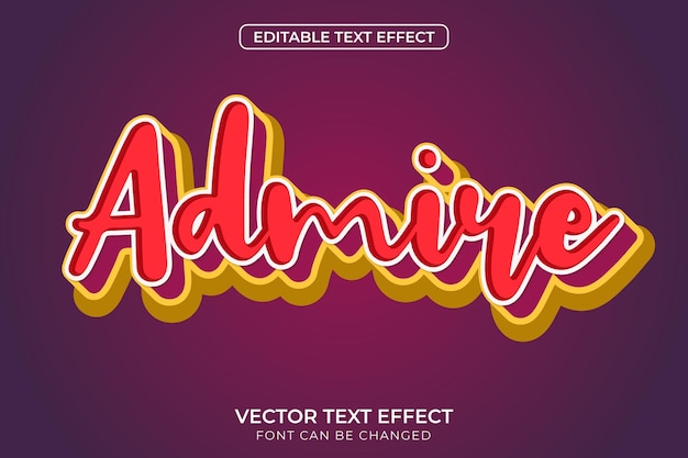 Admire editable Text effect