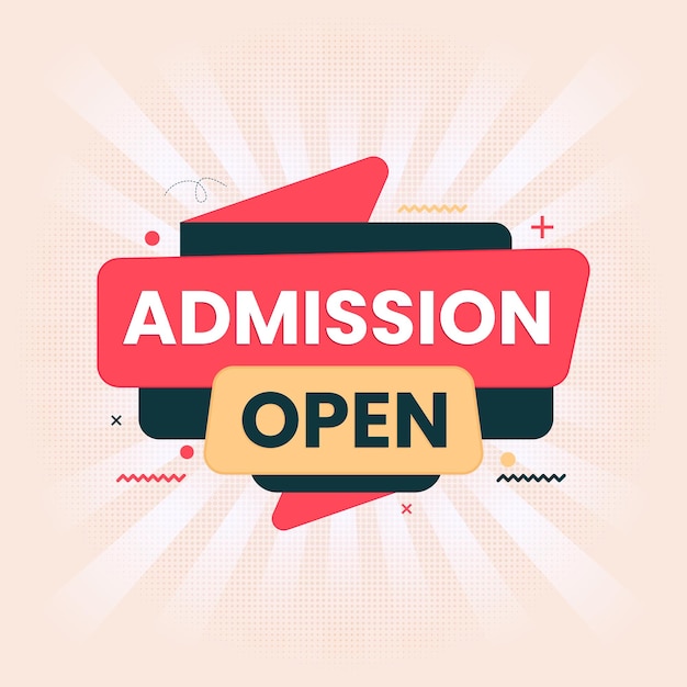 Admission open banner flat vector for social media post template