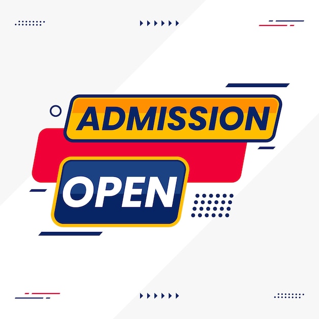 admission open banner speed style shape