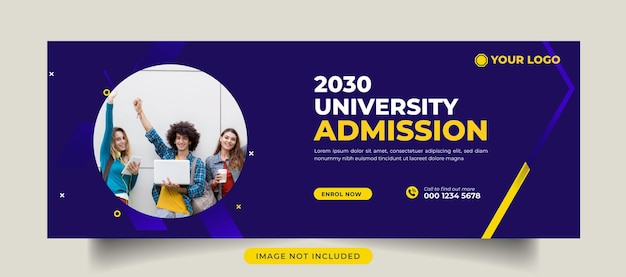 Admission social media cover banner template