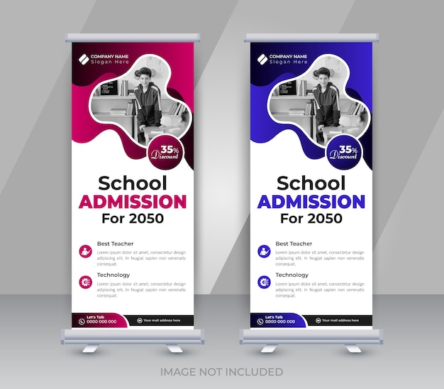 Admission stand banner post template for school college university coaching center design template