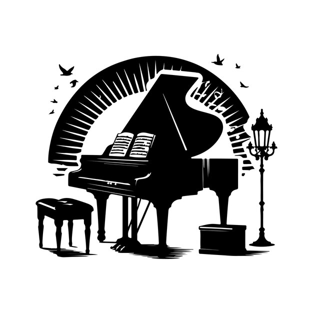 Vector adobe illustrator artwork music instruments silhouette