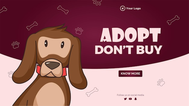 Adopt don't buy landscape banner template