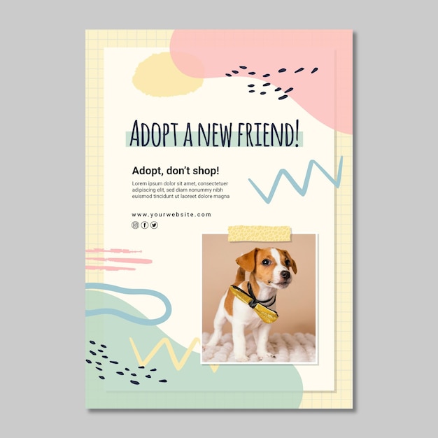 Vector adopt a friend vertical flyer template