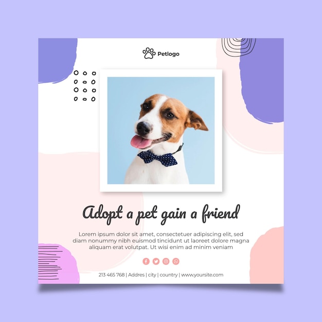 Adopt a pet flyer square