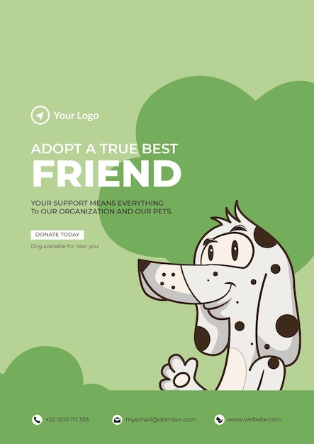 Adopt a true best friend flyer design template