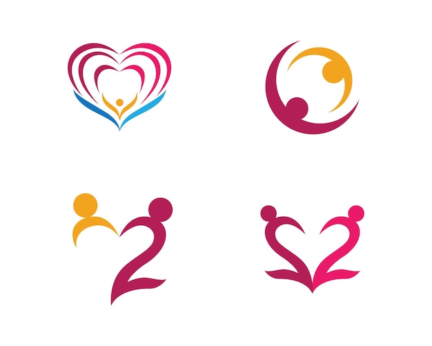 Adoption and community care Logo template vector icon