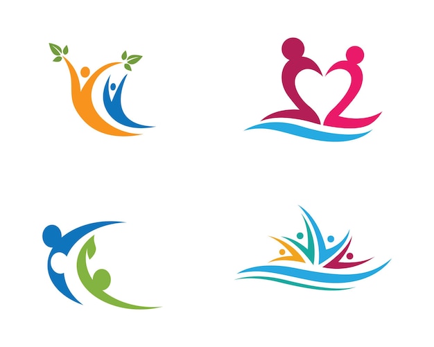 Adoption and community care Logo template vector icon