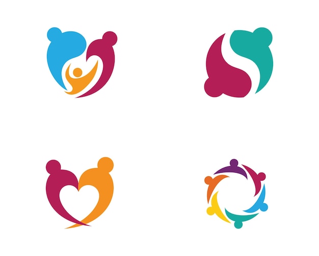 Adoption and community care Logo template vector icon