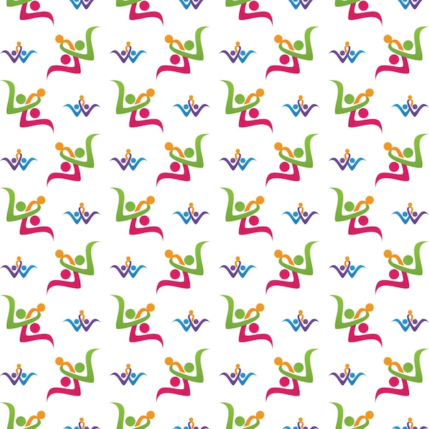 Vector adoption specialized trendy multicolor repeating pattern vector illustration design