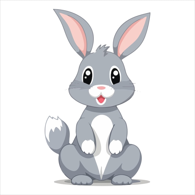 Vector adorable baby bunny cartoon vector illustration