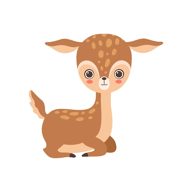 Adorable baby deer forest fawn animal vector illustration