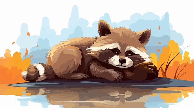 Adorable Baby Raccoon Cartoon Illustration