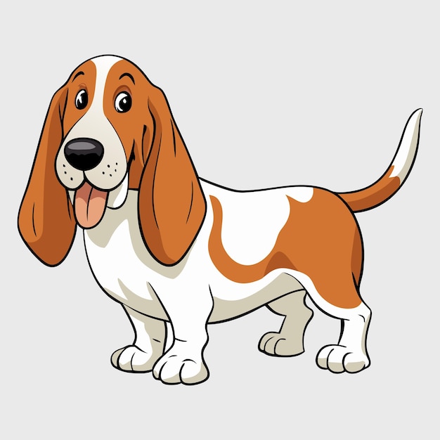 Adorable Basset Hounds Downloadable Breed Illustrations