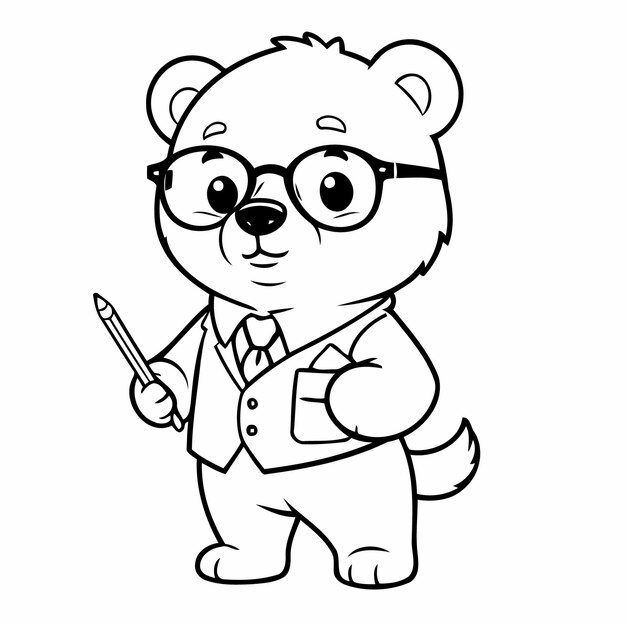 Vector adorable bear doodle for toddler