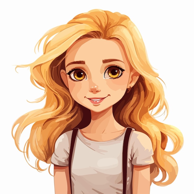 Vector adorable blonde girl vector illustration