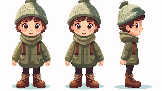 Adorable Boy in Stylish Woolen Outfit and Boots