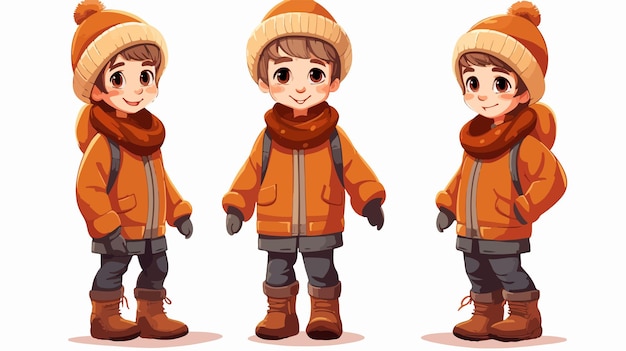 Adorable Boy in Stylish Woolen Outfit and Boots