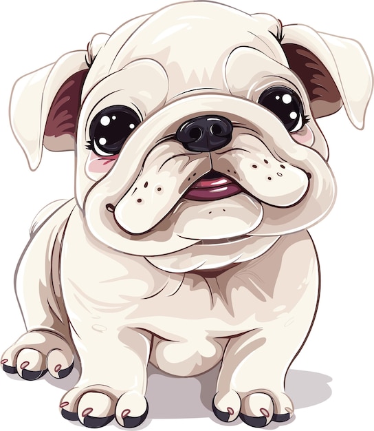 Adorable Bulldog Puppy Sitting Sweetly