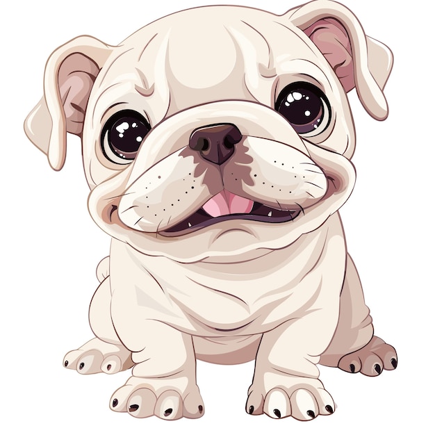 Adorable Bulldog Puppy Sitting Sweetly