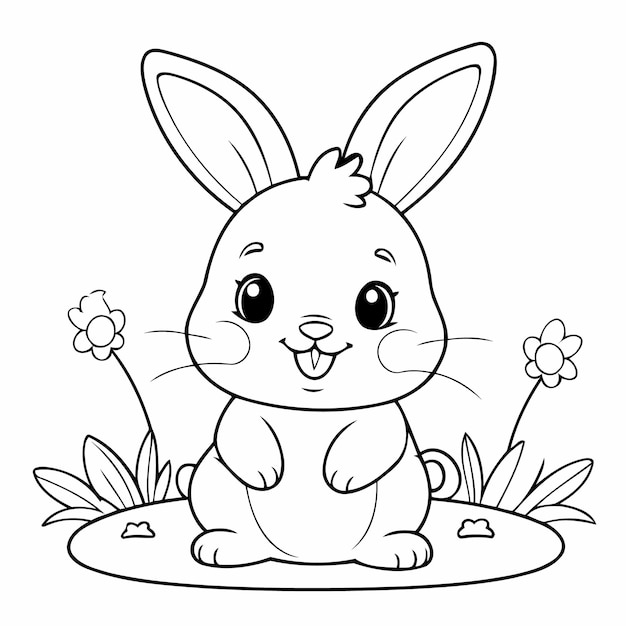 Adorable Bunny coloring book design