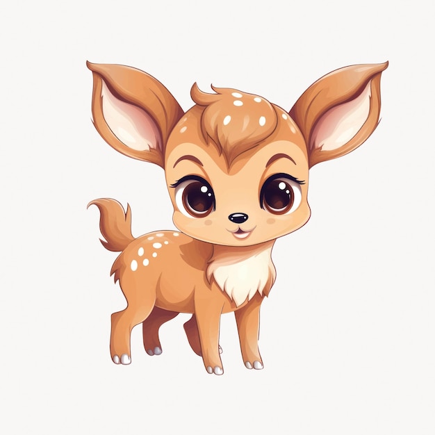 Vector adorable cartoon baby deer illustration