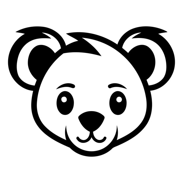 Adorable cartoon bear face with big eyes and a sweet smile